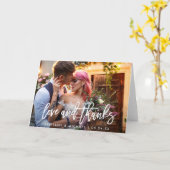 Carte Mariage Moderne Brush Script Aimer Merci Plier (Fleur jaune)