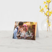 Carte Mariage Moderne Brush Script Aimer Merci Plier Not (Fleur jaune)