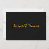 Carte Mariage moderne, Code QR, Photo, Noir / Or (Dos)