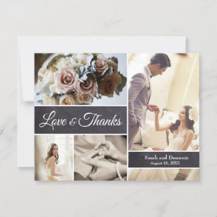 Carte Mariage moderne   Collage photo sur tableau noir