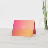 Carte Mariage moderne coucher de soleil Ombre Merci (Dos)