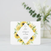 Carte Mariage moderne de Sunflowers Spray Enregistrer la (Debout devant)