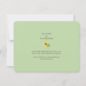 Carte Mariage moderne de Sunflowers Spray Enregistrer la (Dos)