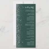 Carte Mariage Moderne Écriture Pailletée Vert Émeraude A (Dos)