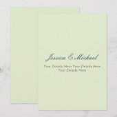 Carte Mariage Moderne Élégant Simple Professionnel (Devant / Derrière)