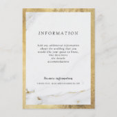 Carte mariage moderne en marbre d'or Faux (Devant)
