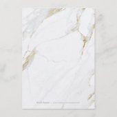 Carte mariage moderne en marbre d'or Faux (Dos)