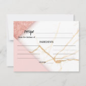 Carte Mariage moderne en marbre rose et or (Devant)