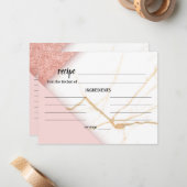 Carte Mariage moderne en marbre rose et or (Devant/Arrière en situation)