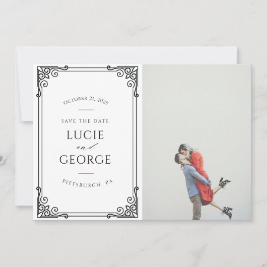 Carte Mariage Moderne Enregistrez la Date (Devant)
