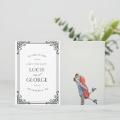 Carte Mariage Moderne Enregistrez la Date (Debout devant)