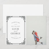 Carte Mariage Moderne Enregistrez la Date (Devant / Derrière)