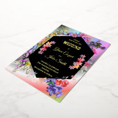 Carte mariage moderne fleurie colorée (Rotation)