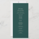 Carte Mariage Moderne Or et Vert Émeraude (Dos)