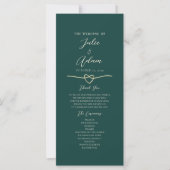 Carte Mariage Moderne Or et Vert Émeraude (Devant)