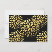 Carte Mariage moderne or floral moderne RSVP (Dos)