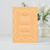 Carte Mariage moderne orange Fun Retro (Debout devant)