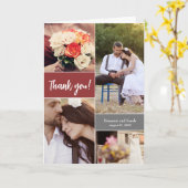 Carte Mariage moderne Photo collage brûlé écriture orang (Fleur jaune)