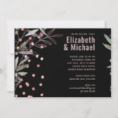Carte Mariage moderne rose verdure (Devant)