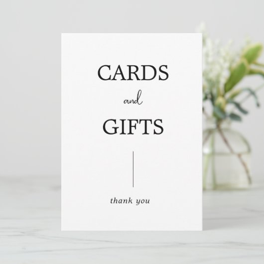 Carte Mariage moderne simple et signe cadeau (Debout devant)