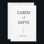 Carte Mariage moderne simple et signe cadeau<br><div class="desc">Une signalétique mariage moderne et simple pour compléter n'importe quel thème. Paire avec un cadre de choix et faire savoir où laisser les cartes et les cadeaux pendant le mariage !</div>