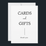 Carte Mariage moderne simple et signe cadeau<br><div class="desc">Une signalétique mariage moderne et simple pour compléter n'importe quel thème. Paire avec un cadre de choix et faire savoir où laisser les cartes et les cadeaux pendant le mariage !</div>