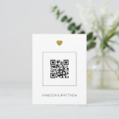 Carte Mariage Moderne Tout en Un Budget Sage Code QR (Debout devant)