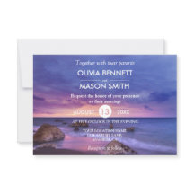 Carte Mariage moderne Tropical Beach Sand Sunset S