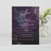 Carte MARIAGE | Moody Plum Purple Jaspé (Debout devant)