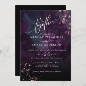 Carte MARIAGE | Moody Plum Purple Jaspé (Devant / Derrière)