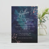 Carte MARIAGE | Moody Sapphire Blue Turquoise Jaspé (Debout devant)