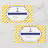 Carte mariage nautique à ancre jaune et blanche (Devant / Derrière)