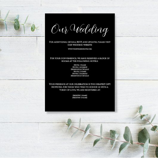Carte Mariage noir blanc