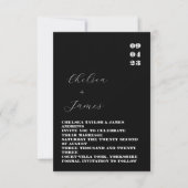 Carte Mariage noir classique minimal (Devant)