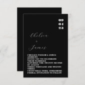 Carte Mariage noir classique minimal (Devant / Derrière)