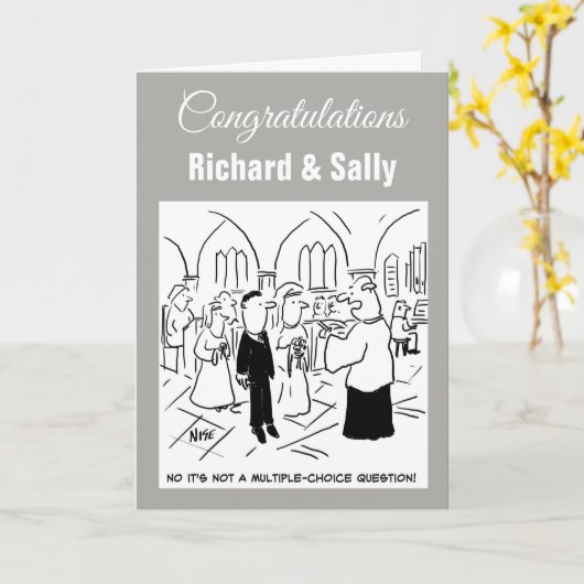 Carte Mariage. Non, ce n'est pas une question à choix mu (Fleur jaune)