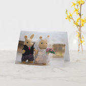 Carte Mariage nounours (Fleur jaune)