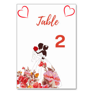 Carte Mariage Numéro de tableau