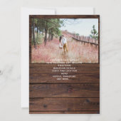 Carte Mariage occidental rustique tournesols photo Colla (Dos)