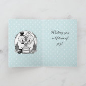 Carte Mariage Old English Sheepdogs Mariée Gray 1 (Intérieur)