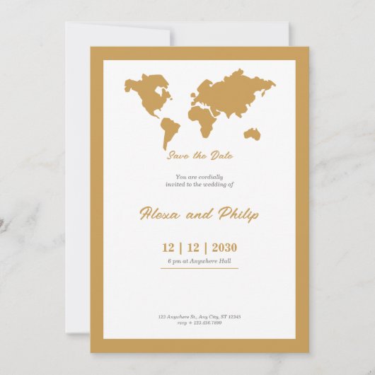 Carte Mariage or (Devant)