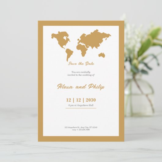 Carte Mariage or (Debout devant)
