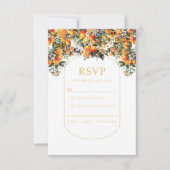 Carte Mariage Orange été Rsvp avec choix de repas (Devant)