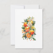 Carte Mariage Orange été Rsvp avec choix de repas (Dos)
