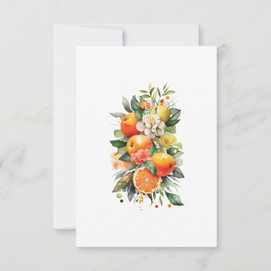 Carte Mariage Orange été Rsvp avec choix de repas (Dos)