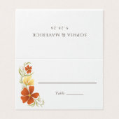Carte Mariage orange & Marigold Bold Floral (Outside Unfolded)