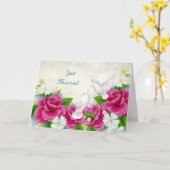 Carte Mariage ou Anniversaire - Des Roses de colombes ma (Fleur jaune)