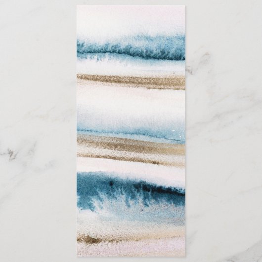 Carte Mariage ou carte programme en or bleu (Dos)