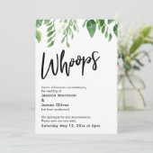 Carte Mariage Oups ajourée Watercolor Greenery (Debout devant)