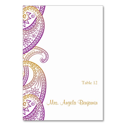 Carte Mariage Paisley Indian Purple and Gold (Par défaut)